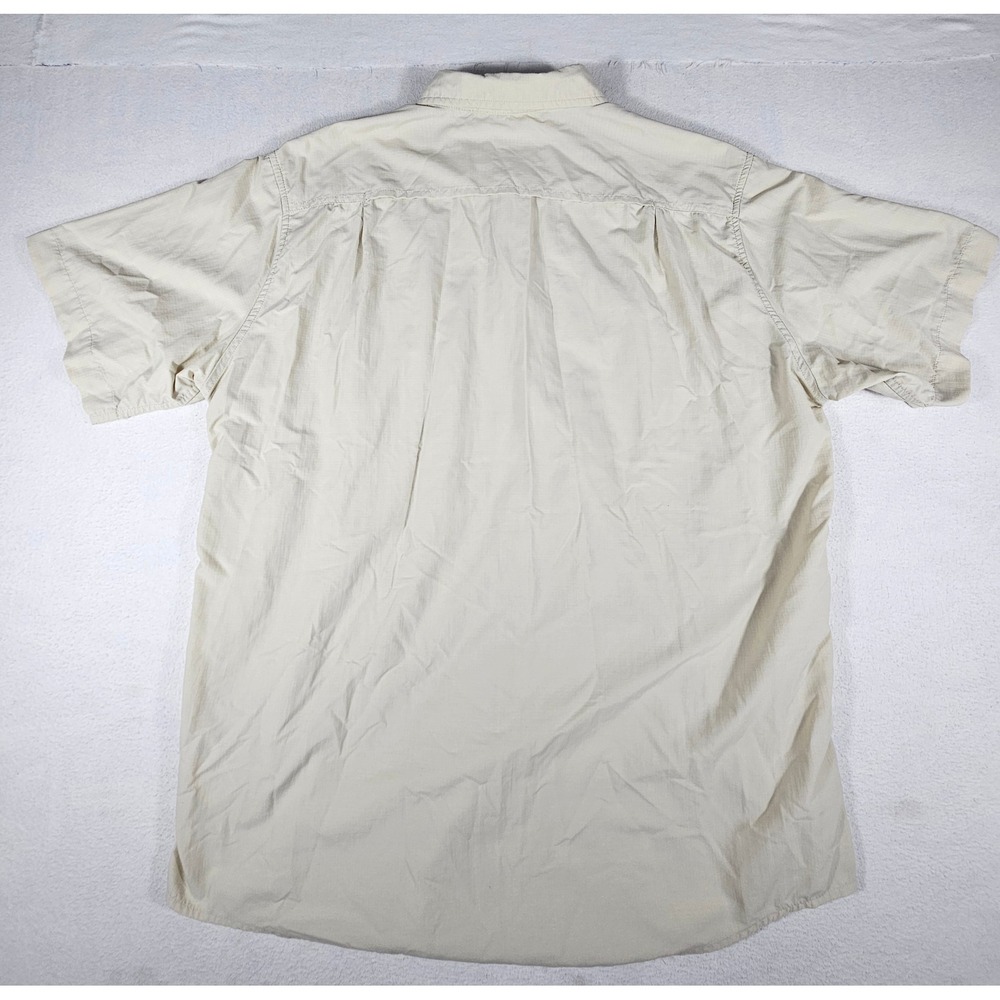 ExOfficio Air Strip Mens XL Tan Ripstop Nylon Short Sleeve Fishing Shirt - Picture 9 of 10
